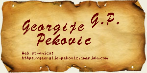 Georgije Peković vizit kartica